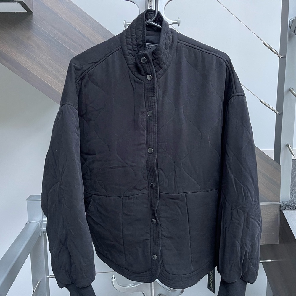 Blank NYC Late Night Feelings Quilted Dolman Sleeve Black Jacket Size S NWT